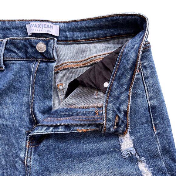 Wax Jean Collection Womens 7 28 Mom Blown Out Knee Ripped High Waist Denim 90250 - Picture 5 of 16